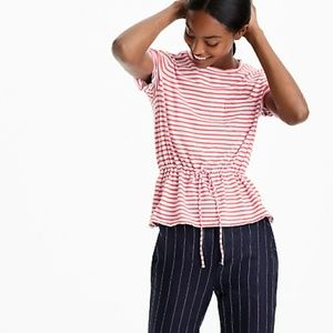J. Crew Striped Tie Waist Pocket T-Shirt S…